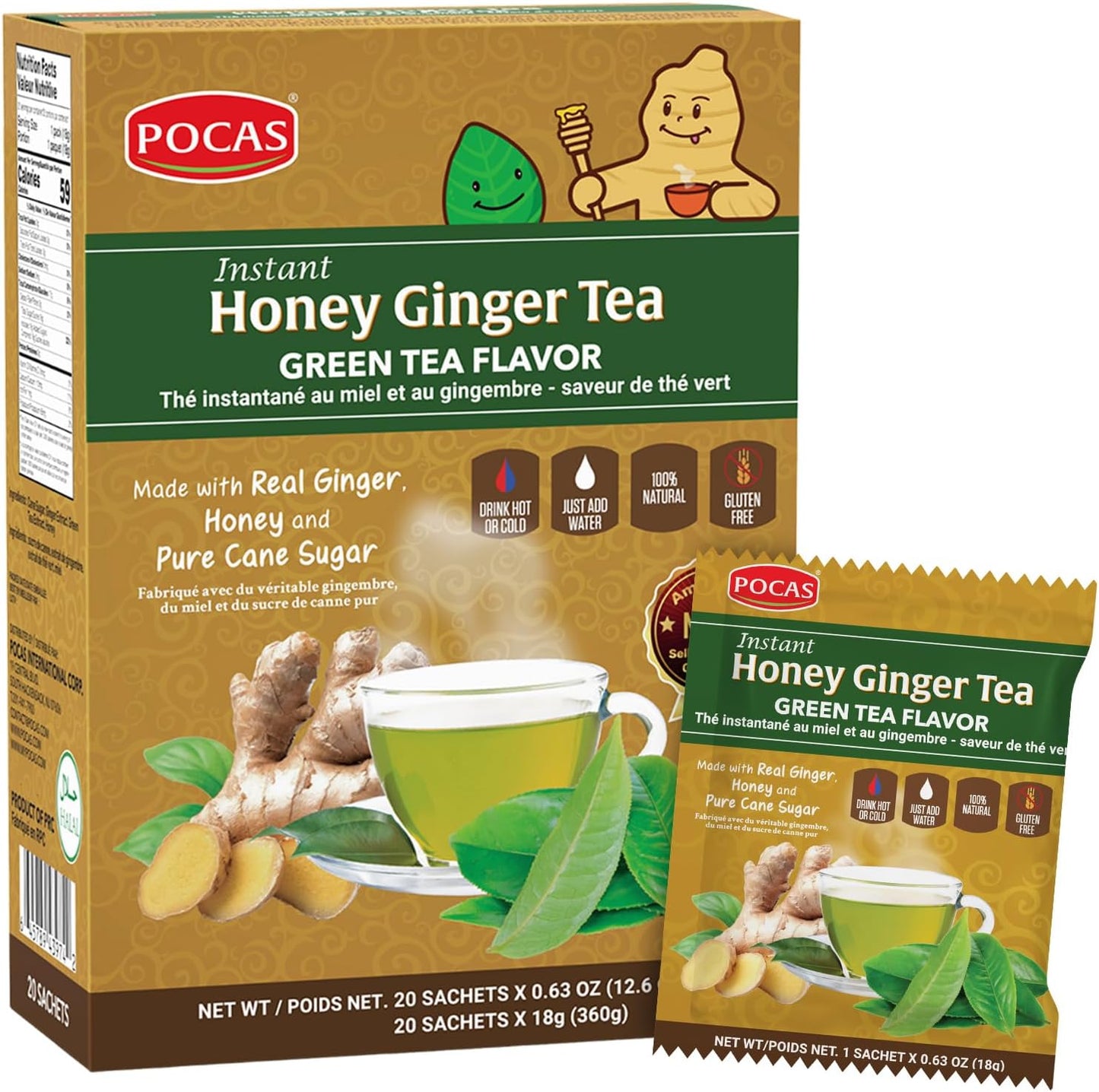 POCAS Honey Ginger Green Tea